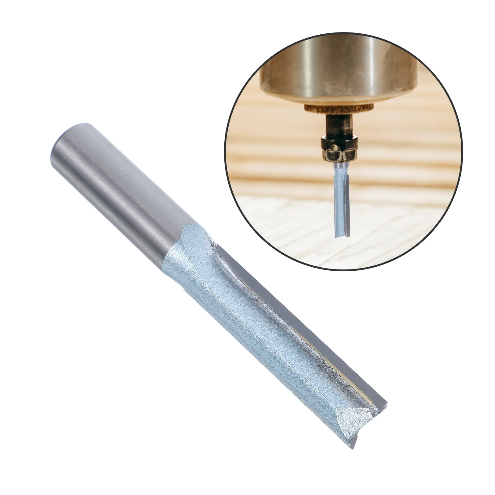 مزمار مزدوج عالي القوة مستقيم راوتر بت للأخاديد جوفاء الدقة طحن النجارة أداة قطع الخشب الرقائقي