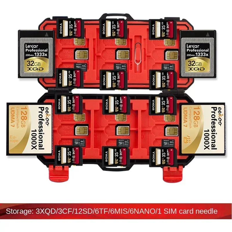 Camera memory card case waterproof and dustproof convenient storage box for Canon Sony SD/ SDHC/ SDXC/ TF/ Micro /XQD/MSD