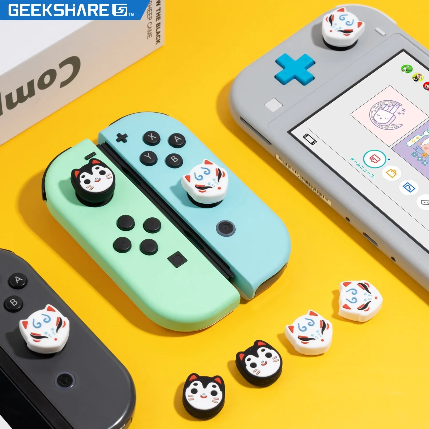 GeekShare Harajuku Thumb Stick Grip Cap Joystick Protective Cover For Nintendo Switch NS Lite Joy-con Controller Thumbstick Case