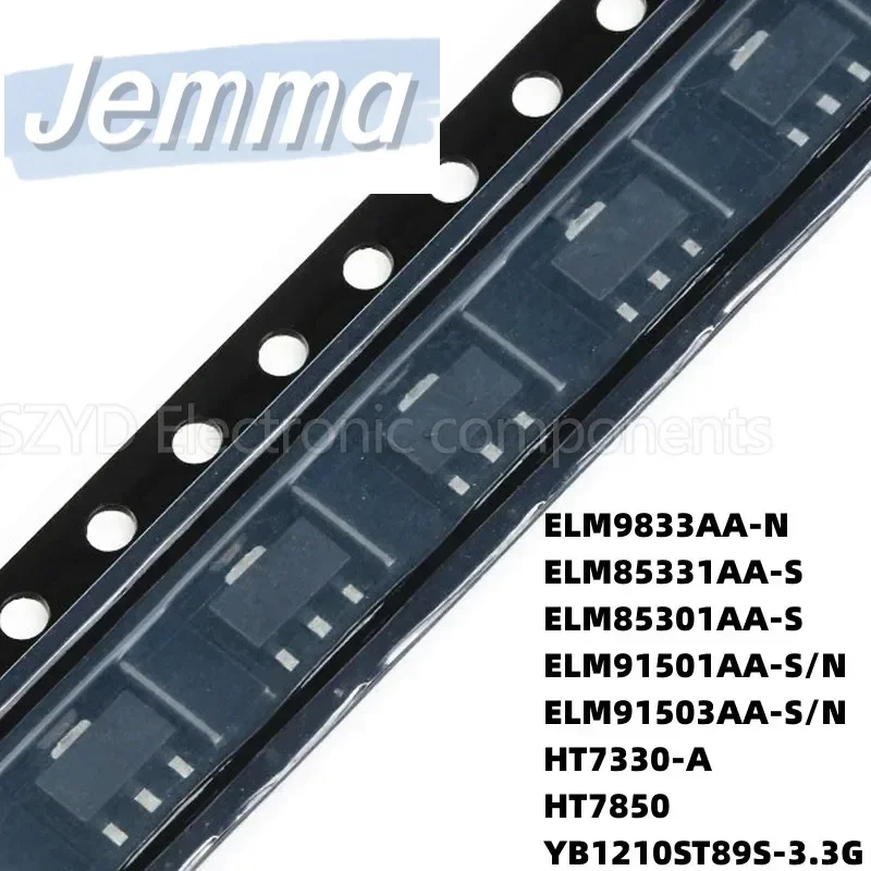 

100PCS SOT89 ELM9833AA-N ELM85331AA-S ELM85301AA-S ELM91501AA-S ELM91503AA-S/N HT7330-A HT7850