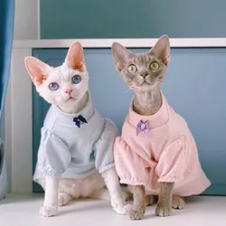 Princess Sphinx Cat Clothes Elegant Kitten Hoodies With Bow Comfoetable Pet Shirt Soft Costume For Sphynx Devon Rex Spring Autum