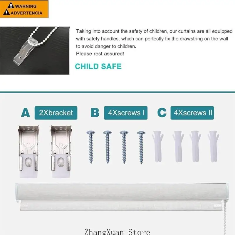 Montagehalterungen für Vertikaljalousien, Ersatz-Hardware, Installationszubehör für innen und außen, Zebras Shade 3XUF – Detail 7