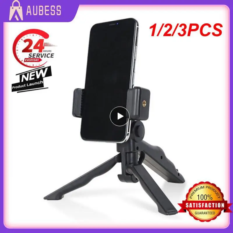 1/2/3PCS Phone Tripod Stabilizer Portable Adjustable Microphone Grip Stabilizer Perfect Viewing Angle 360 Degree Rotation Holder