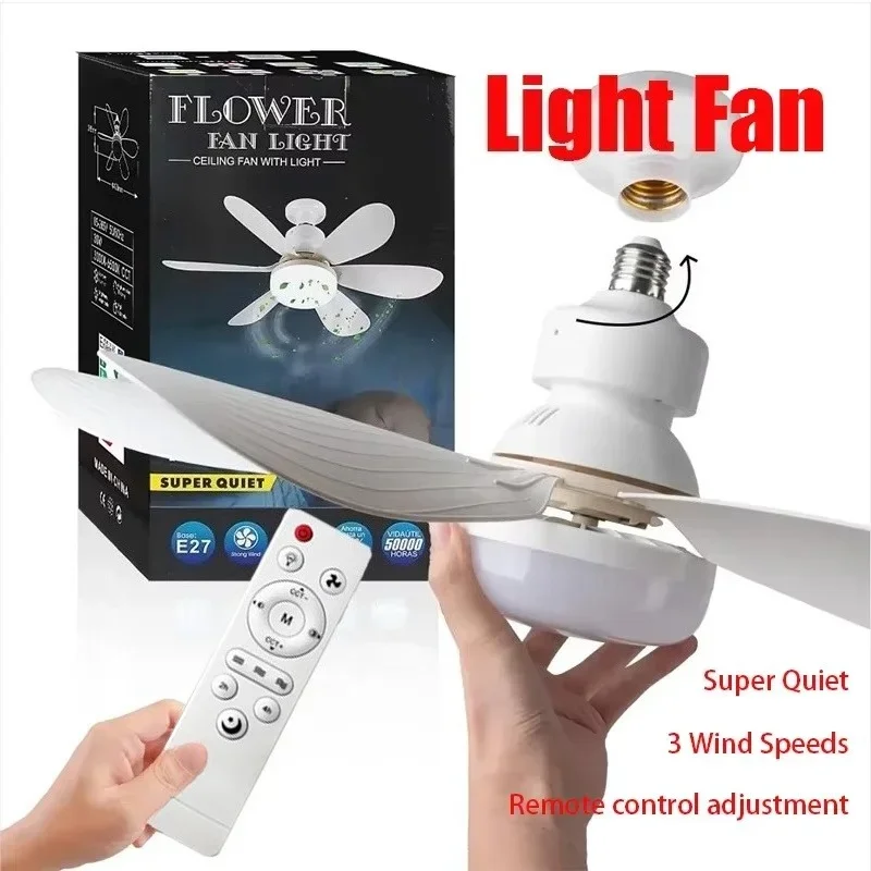 E27 with Remote LED 30W Ceiling Fan Light  Dimming Function  Suitable for Living Room Study and Home Use 85-265V