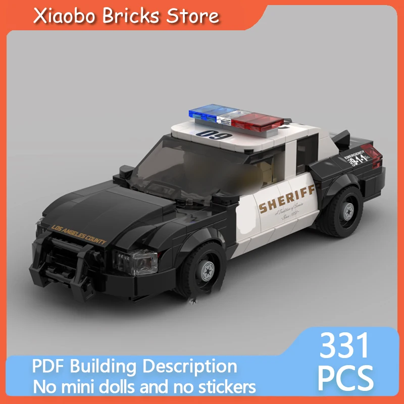 City Service Car Model MOC Building Bricks Crown Police Cruiser Modular Technology Gifts Holiday Assemble Children Toys Suit