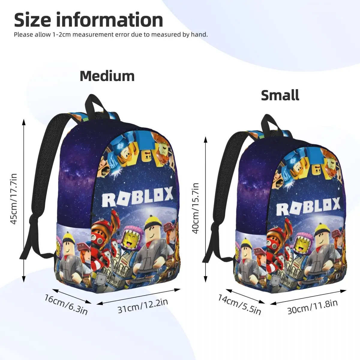 R-Robloxes Game Fashion Backpack Durable High School Work Games Factory Daypack for Men Women Laptop Computer Shoulder Bag