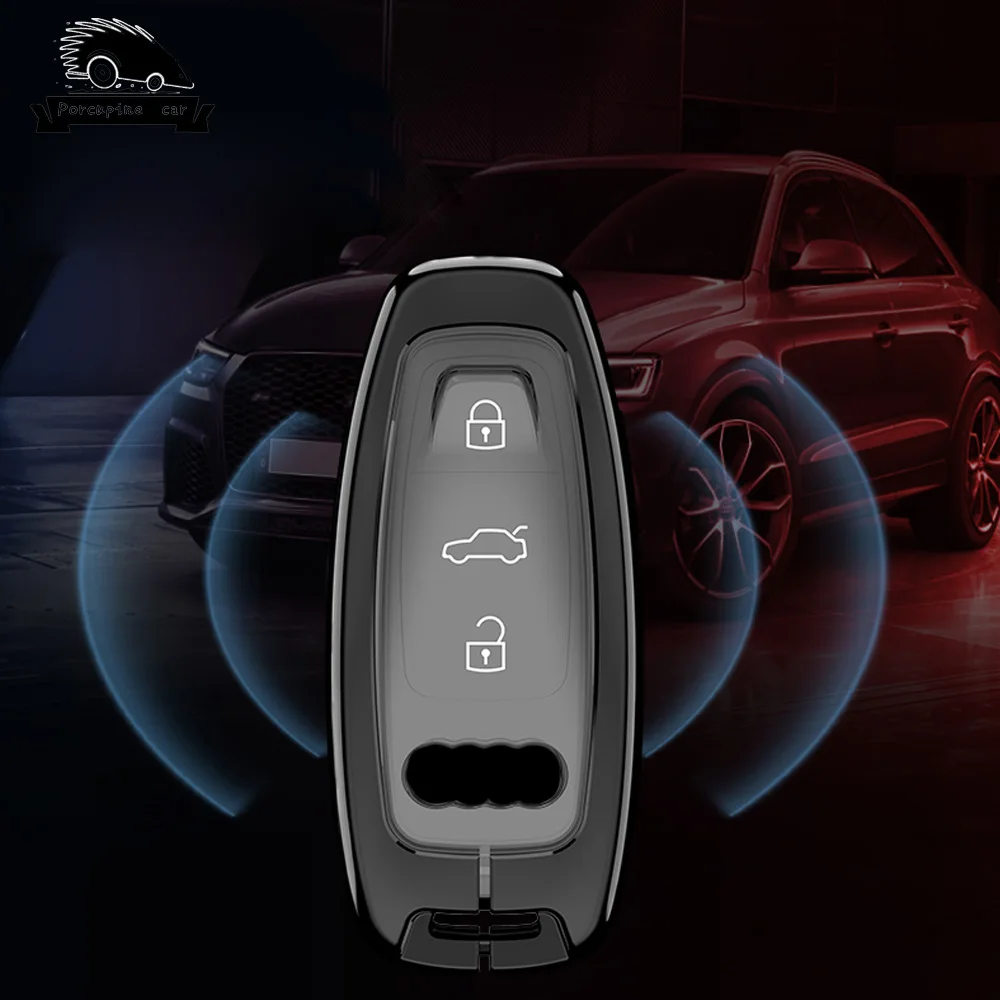 Car Key Case Cover For Audi A3 A4 B9 A6 C8 A7 S7 4K A8 D5 S8 Q7 Q8 SQ8 E-tron 2018 2019 2020 2021 2022 2023 Accessories