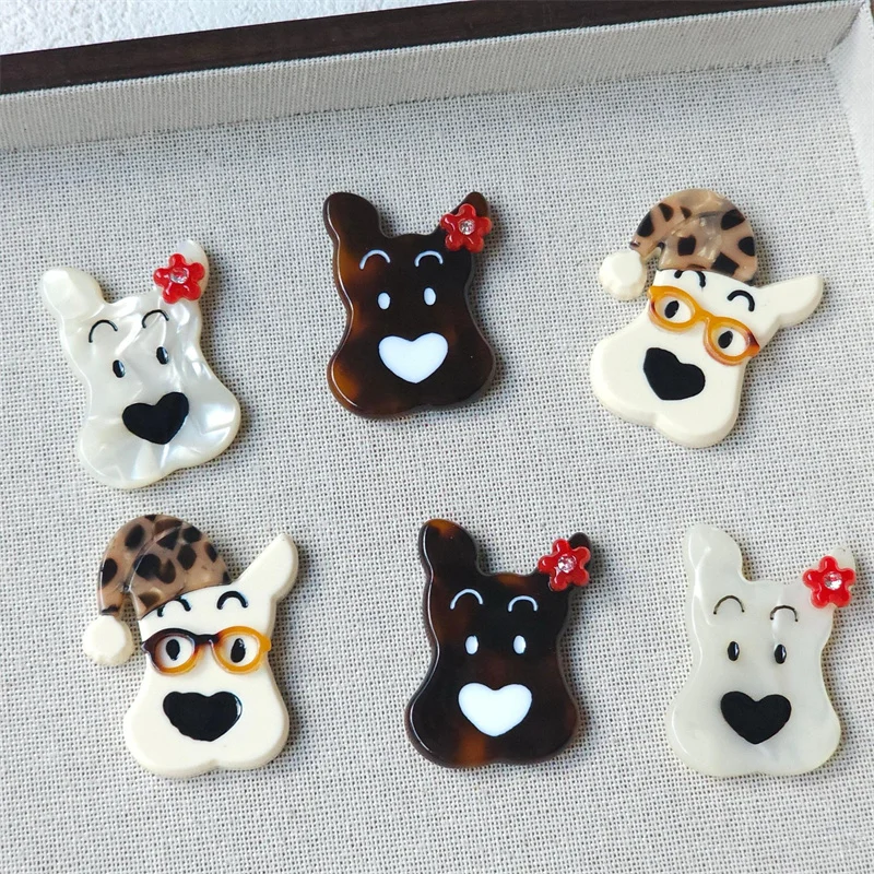 Min order 10pcs/lot color print cartoon animals bears heads  shape acrylic beads diy jewelry garment hair accessory