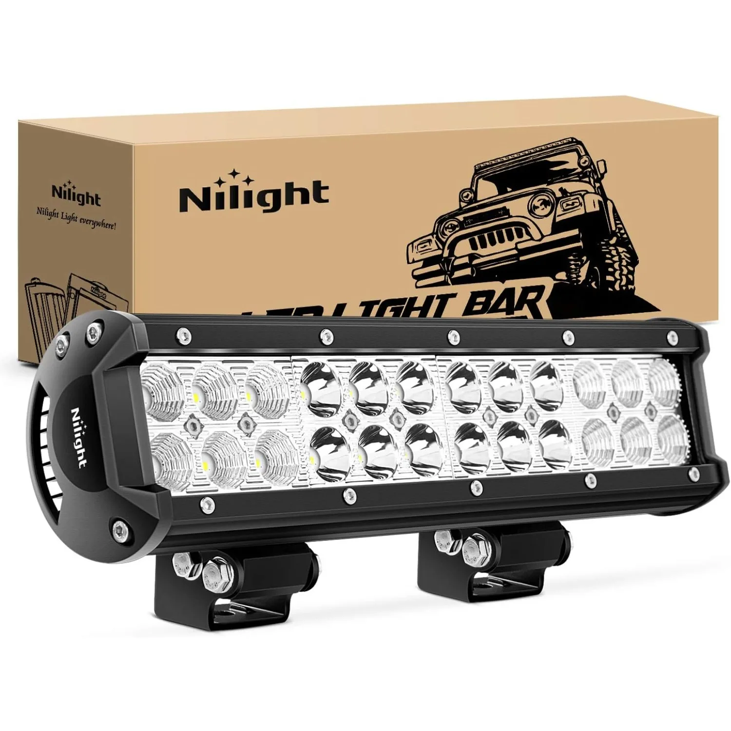 Nilight LED Light Bar 12 Inch 72W 5040LM Spot Flood Combo Off Road Driving/Fog Boat Work Lamp for Truck Pickup Golf Cart SUV ATV UTV 4x4 Van Camper
