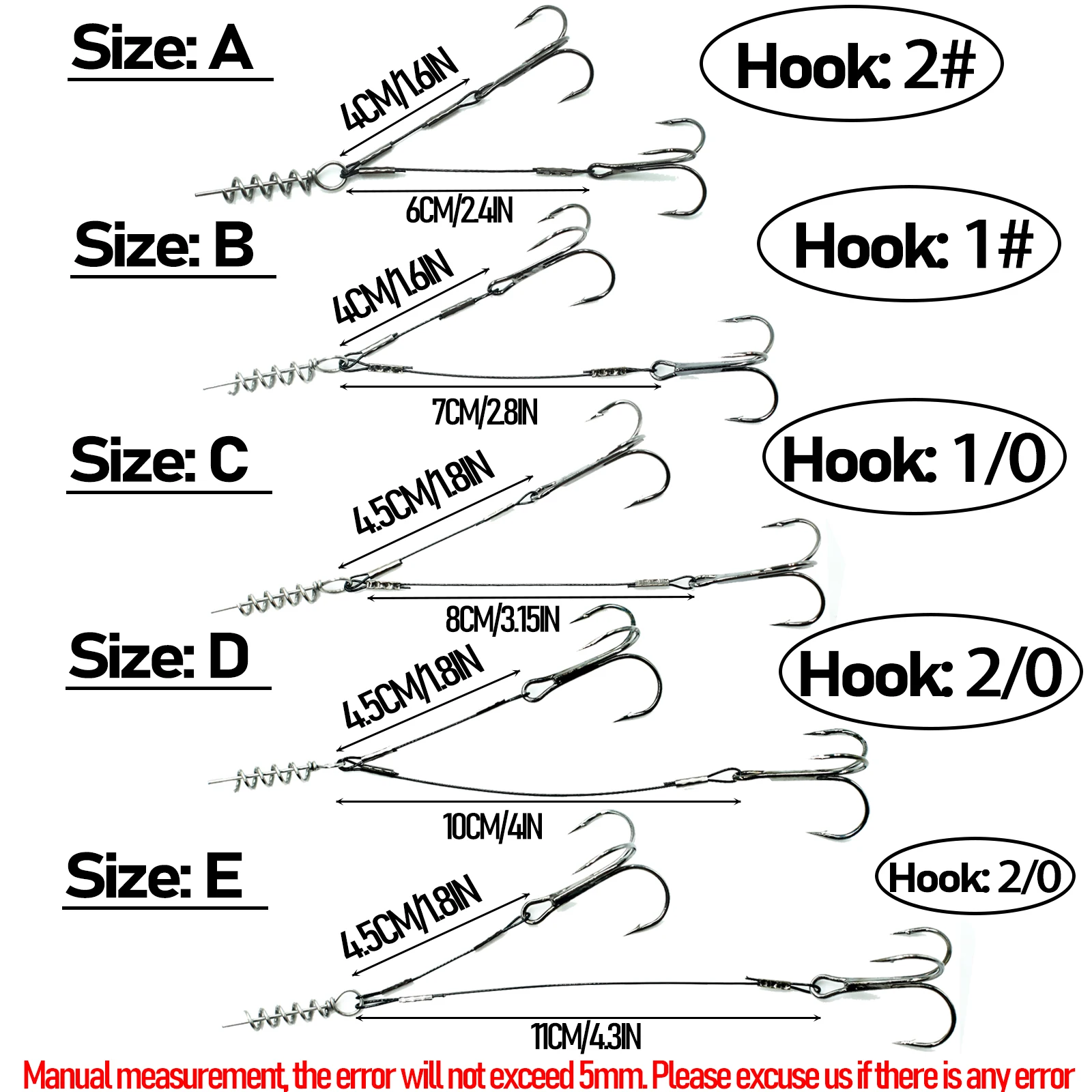 Montaje para lucio Pike Bass con anzuelos triple treble de acero al carbono alto en púas - imagen 4
