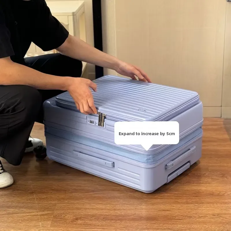 Side opening expandable 28 inch/24 inch/20 inch three-piece portable suitcase ultra-light 4-wheel spinner waterproof