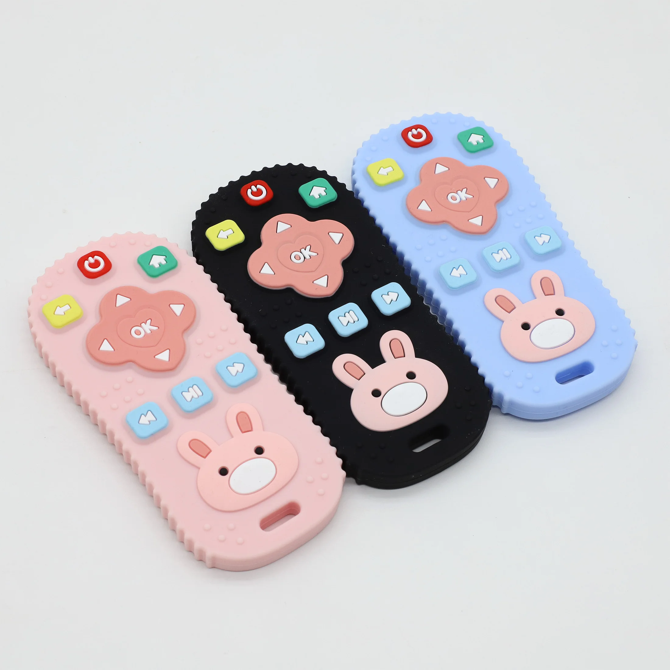 Silicone Cartoon Rabbit Teething Simulation Remote Control Teething Toy
