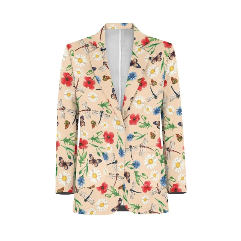 Noise designs 3d Schmetterling Blumen Frau Outfits elegante Anzüge Büro Dame Mode Blazer Tiere drucken Frühling Herbst Jacke