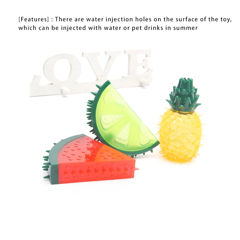 Summer Pet Teeth Grinding Stick Biting Toy Sound Toy Watermelon Pineapple Lemon Heat Relieving Toy
