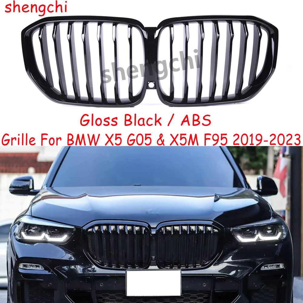 

G05 ABS Gloss Black Grille For BMW X5 G05 X5M F95 Pre-Lci Front Bumper Kidney Replacement Grill Car Accessories 2019-2023