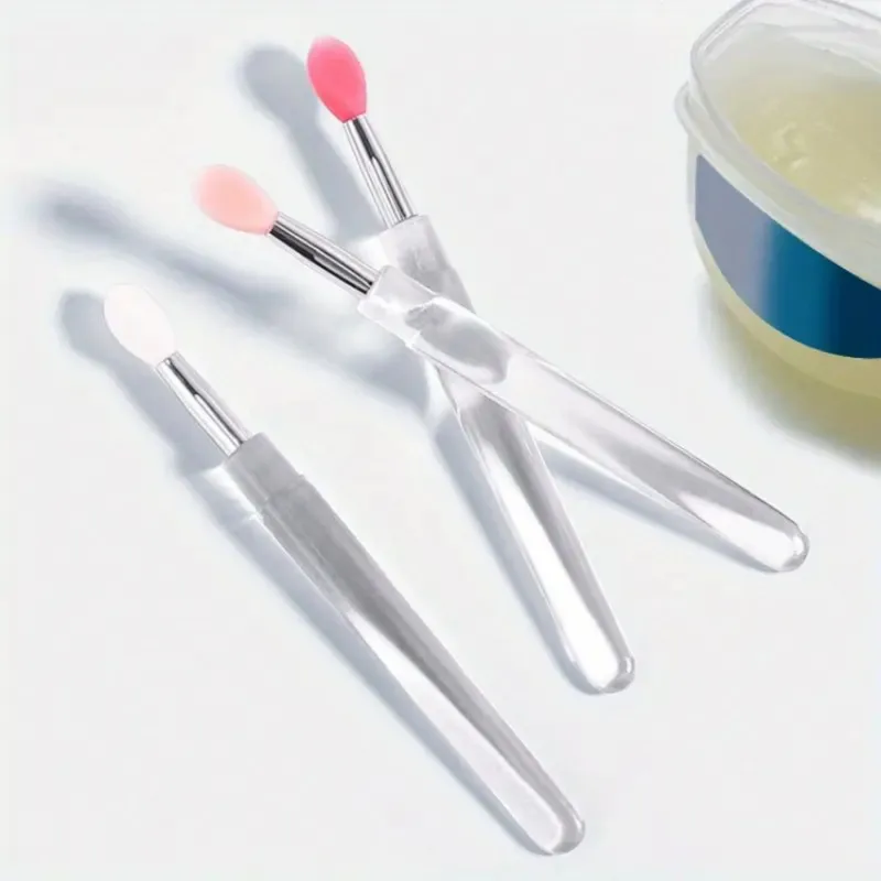 Silikon-Lippenpinsel – transparentes Kristalldesign für präzise Anwendung von Lippenstift und Lipgloss, leicht zu reinigen, wiederverwendbar und hygienisch