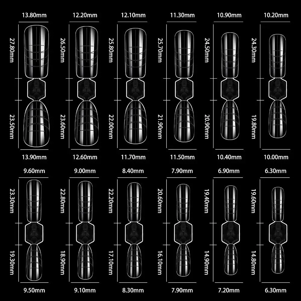 Moule pour ongles en Poly, couverture complète, double forme, système d'ongles en acrylique, formes supérieures, Extension de Gel pour ongles, moules supérieurs avec échelle, fausse pointe, bricolage