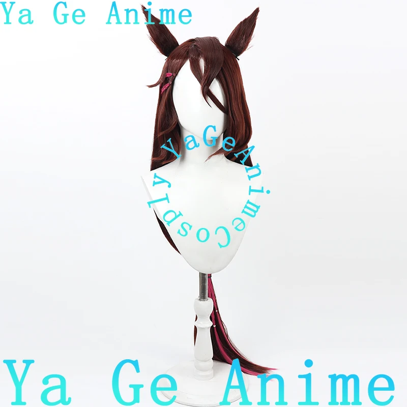 Ya Ge Cosplay Uma Musume jolie Derby Rigantona Cosplay perruque avec oreilles et queue cheval course fille jeu réalité spectacle personnage perruque