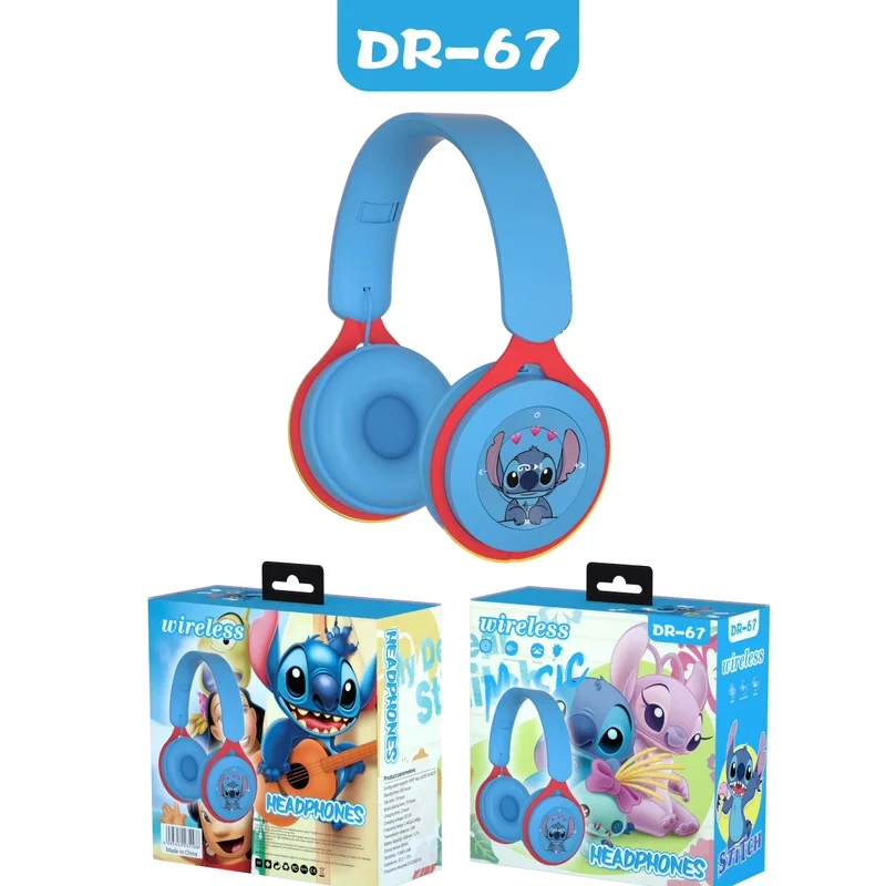 New Disney Stitch Bluetooth Earphones, Wireless Foldable Spider Man Earphones, Children's Anime Stereo Earphones Y08