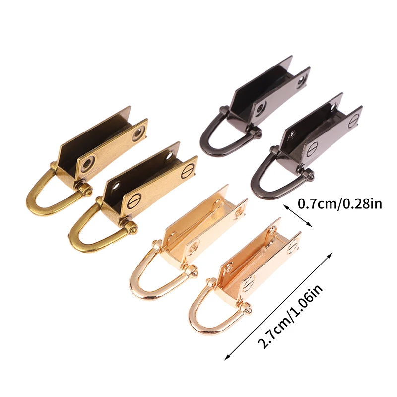 2Pcs Metal Bag Side Anchor Gusset Hanger Clamps Bag Side Edge Anchor Link Hardware With D Rings For Bag Purse Strap