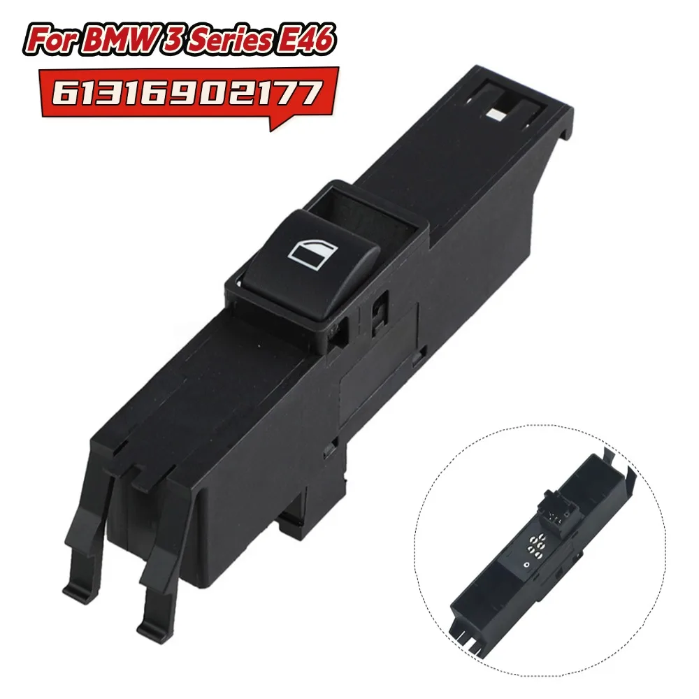 

For BMW 3 Series E46 323i 325i 328i 330i Car Power Window Lift Switch 61316902177 ABS Black Replacement Car Interior Parts