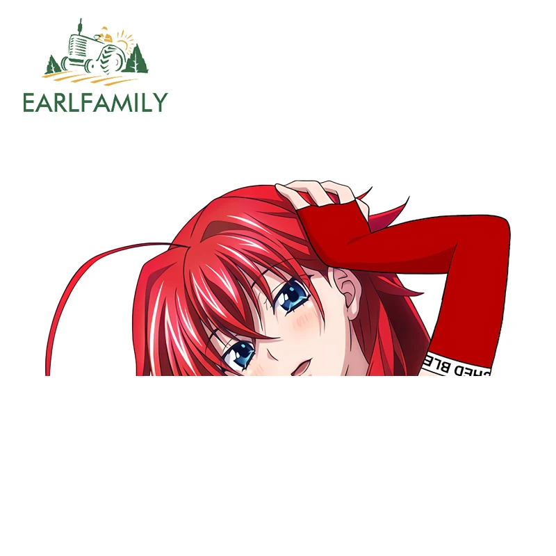 EARLFAMILY Sleeping Lively Rias Gremory Fine Decal Lovely Cartoon Car Door Decal Practical Waterproof JDM Camper Custom Printing