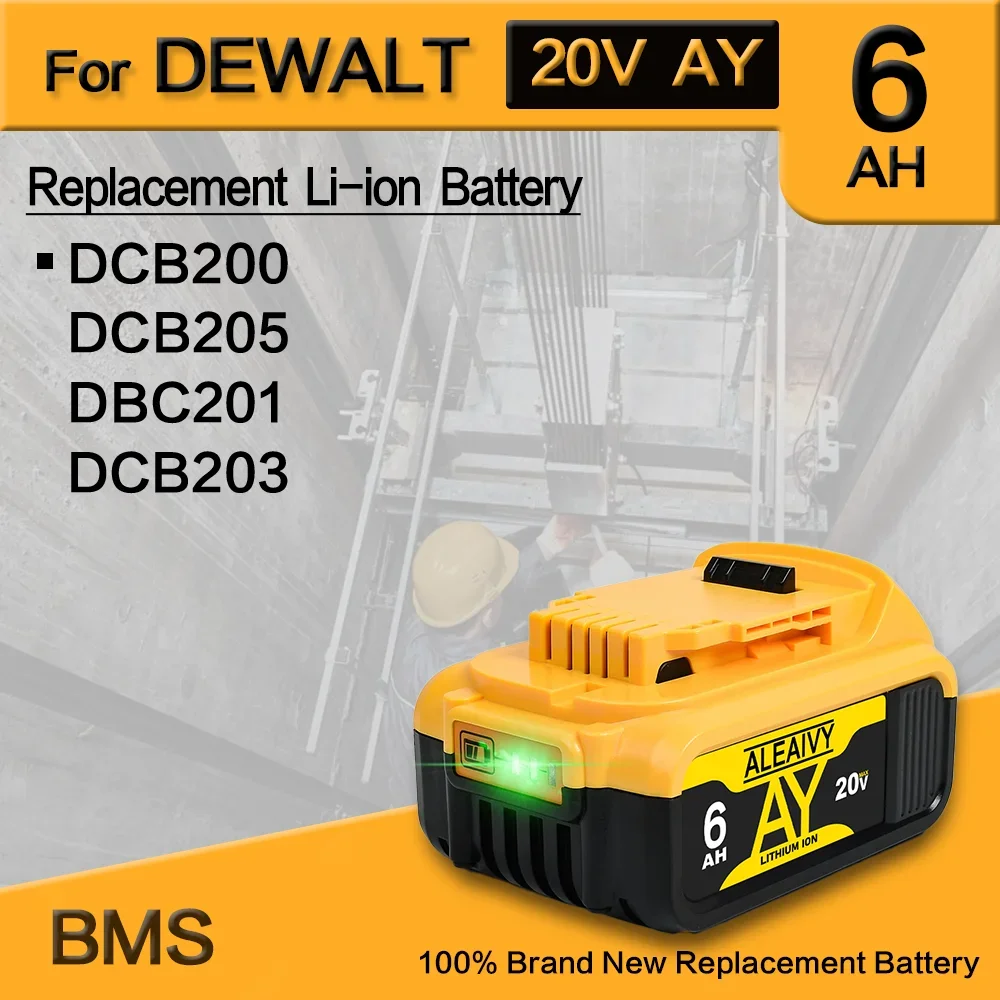 

18Volt 20V 8.0Ah Perfect compatibility For Dewalt Max Tools DCB205 DCB206 DCB204 DCB200 DCB182 DCB180 DCB230 DCD DCF DCG Series