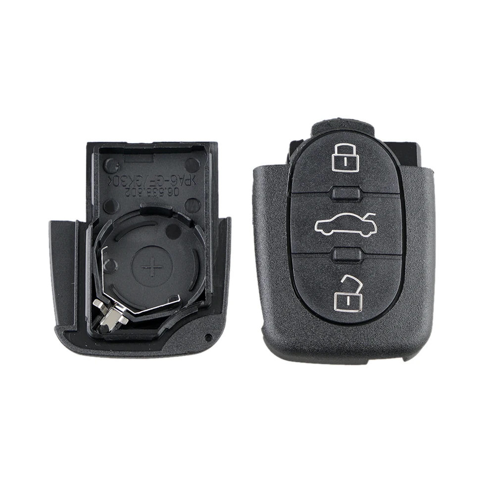 3 Button Car Key Fob Case Shell Replacement with HAA Blade Flip Folding Remote Cover Car Key Part Fit for Audi A2 A3 A4 A6 A8