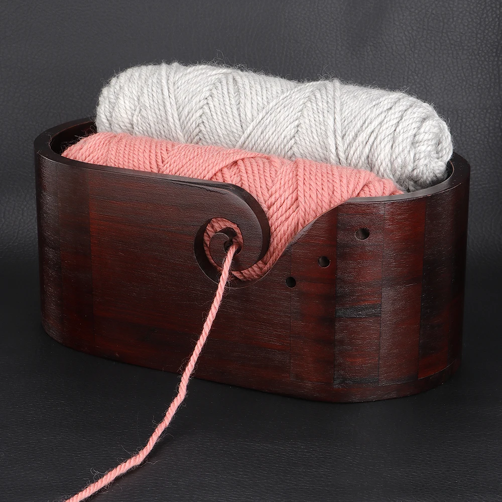Holzgarnschale mit großem Fassungsvermögen, perfekt für DIY-Strick- und Häkelprojekte, ideale Aufbewahrungslösung für zu Hause, Geschenk für Strickliebhaber