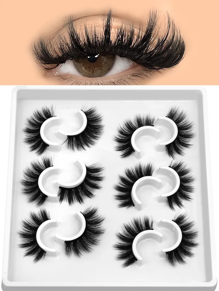 Pestañas GROINNEYA 3D de visón, esponjosas, reutilizables, estilo manga, naturales y ligeras para extensión 5