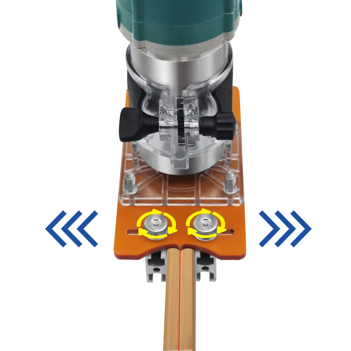 Staffa a fessura 2 in 1 per fresatrice per rifilatura base router fai da te Localizzatore di scanalature Strumento di localizzazione punzonatura invisibile