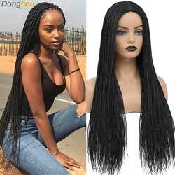 Long Straight Box Braided Wigs 26'' Good Quality Synthetic Twist Braids Wigs Perruque Tresses Africaines Femmes Solde Easy Wear