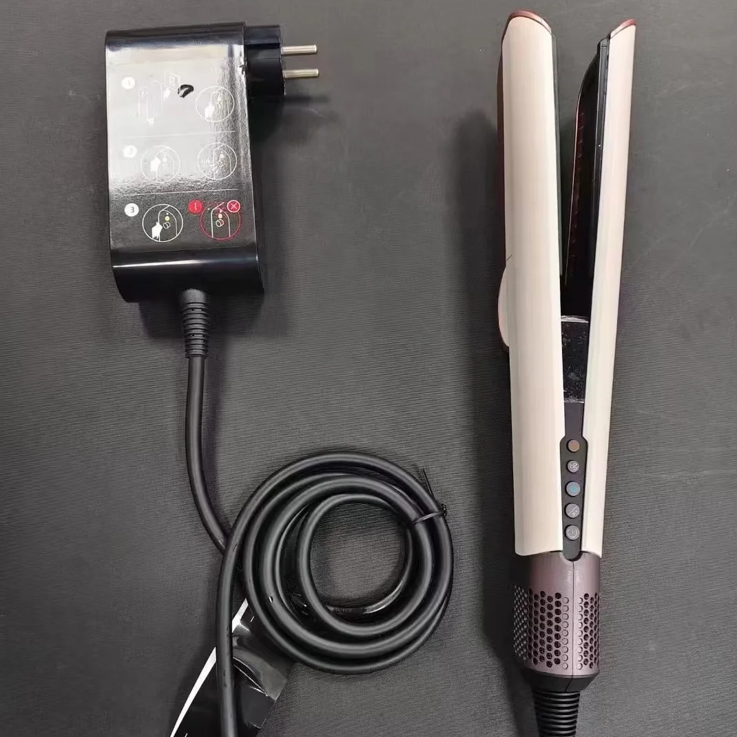 Salon-Grade LED Hair Straightener Ceramic Handle Electric Power Source Dual Wet Dry Function 120-210C Temperature Range for