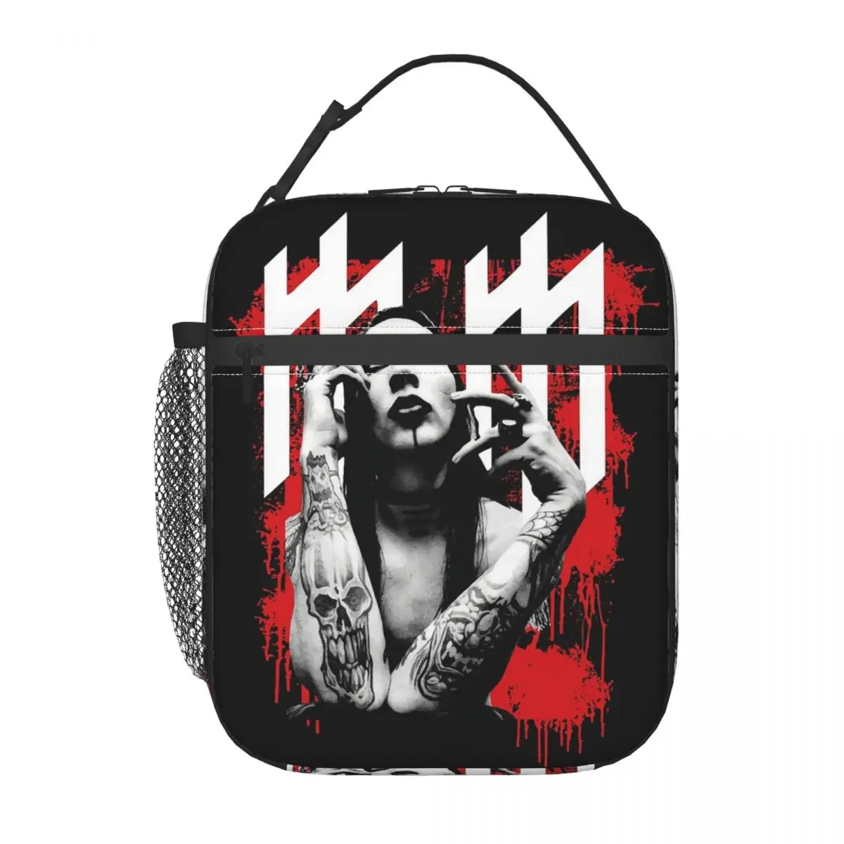 Marilyn Manson Glitch Fan Gift Music Insulated Lunch Bag for Women Children Portable Food Boxes Thermal Lunch Box Tote