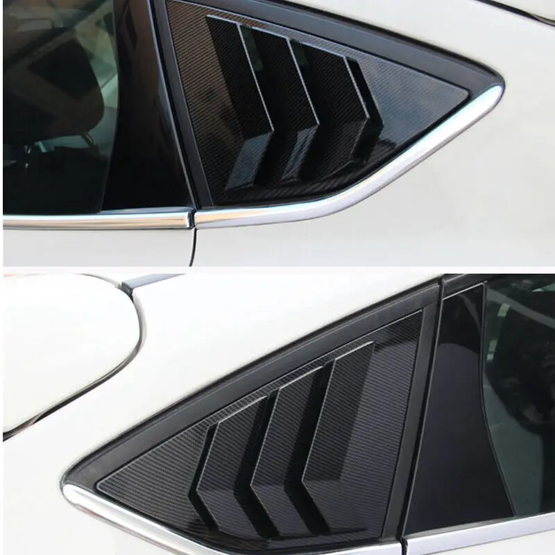 For Ford Focus Hatchback 2012-2018 Car Rear Louver Window Side Shutter Quarter Cover Trim Sticker Vent Scoop ABS Carbon Fiber