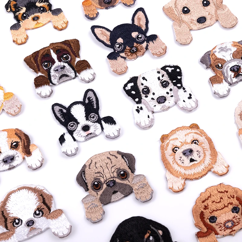 Animal Dog Cartoon Border Collie Patches Clothes for Ironing Stickers Sewing Clothes Backpack Repair Fabric Stickers Appliqued