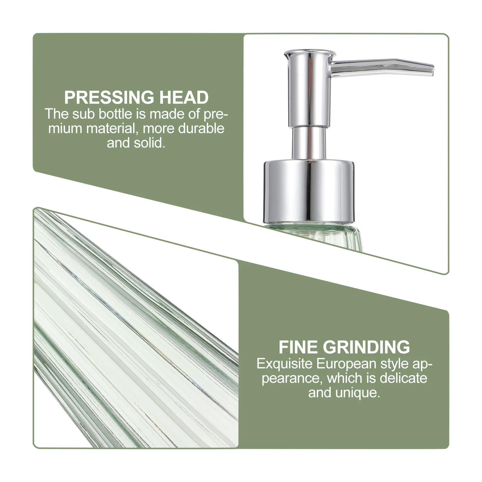 1 قطعة زجاجة محلول على الطراز الأوروبي مادة ممتازة متينة مانعة للتسرب للصابون والزيوت العطرية وكريم الاستحمام والحمام المنزلي