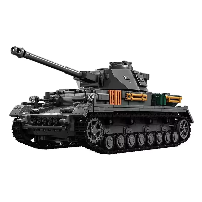 1419 PCS 1:28 GER DE Panzer IV Medium Tank Building Set,Vintage Military Series MOC Model, Collector Display & Gift for All Ages