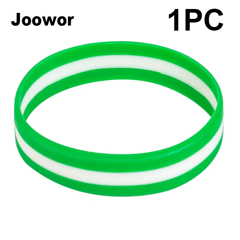 1 Stück grün-weiß-grünes Flaggen-Armband aus Silikonkautschuk, Sport-Armband für Damen und Herren