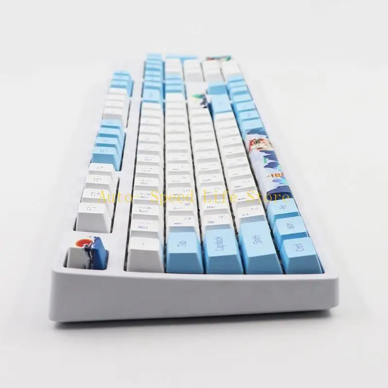

02DA Blue and White Porcelain Keycaps Full Set 117 for Key Keycap PBT Sublimation OEM