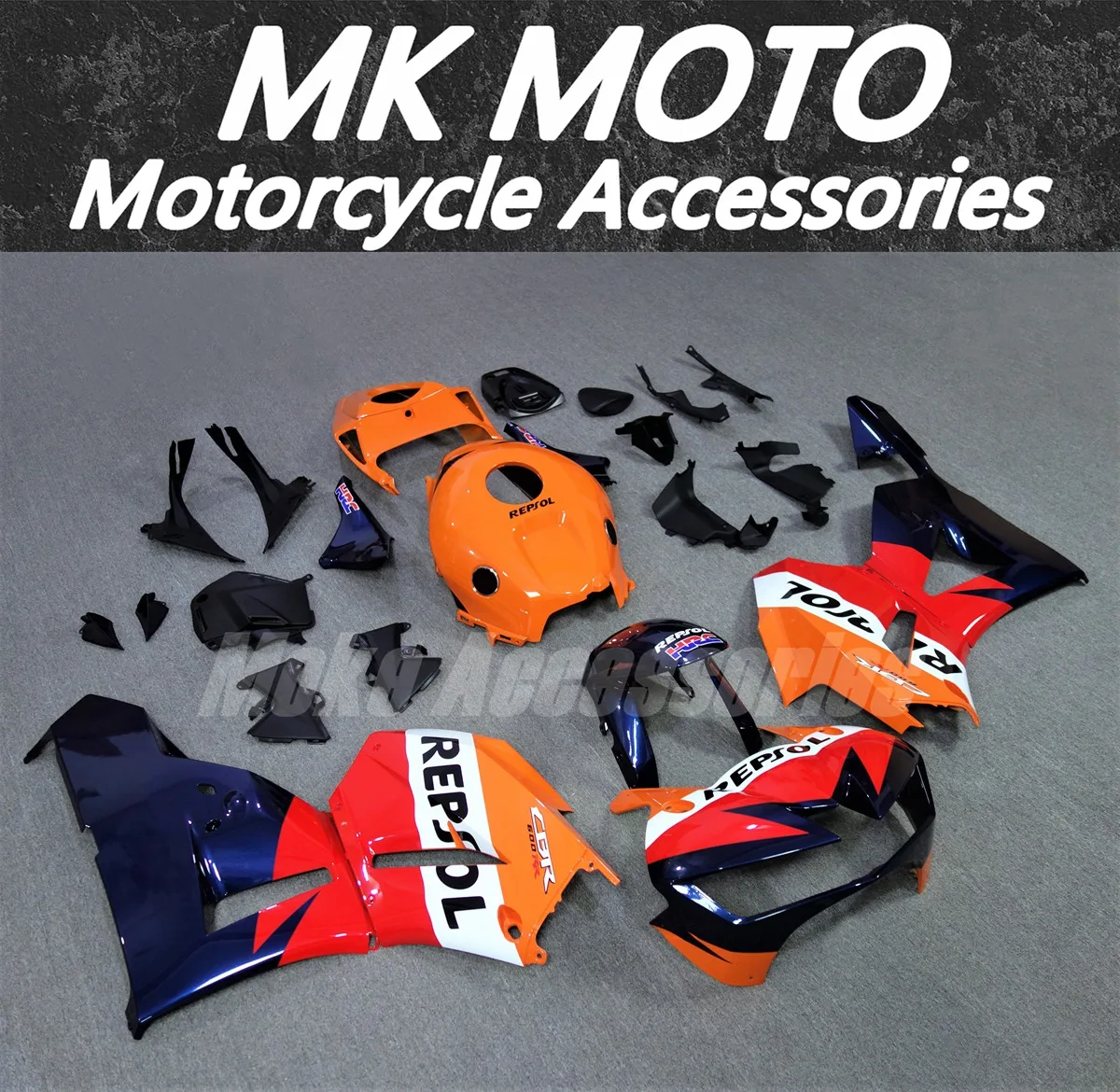 

Fairings Kit Fit For Cbr600rr 2013 2014 2015 2016 2017 2018 2019 Bodywork Set High Quality Red Orange Dark blue