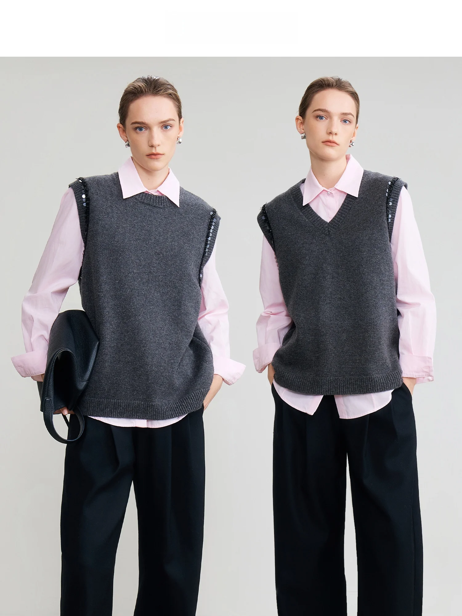 

Весенний легкий роскошный вязаный жилет Spring Hui Li из плотной шерсти с бриллиантовой отделкой Svel Miu Sle, женская верхняя одежда