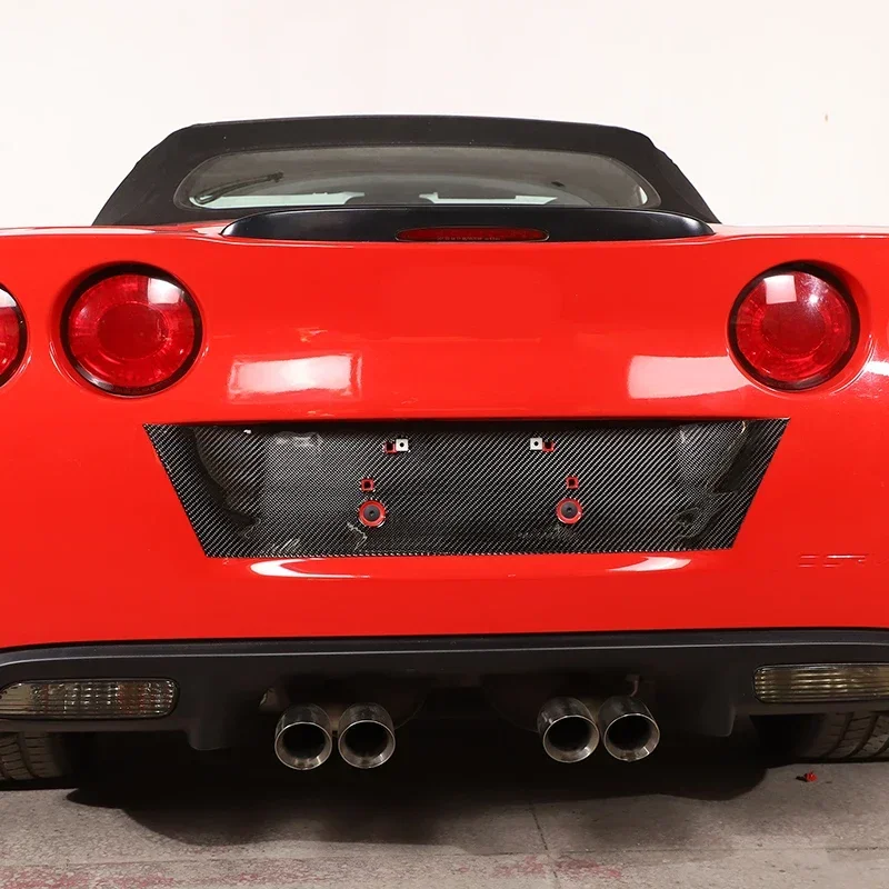 

1Pcs Soft Carbon Fiber For Chevrolet Corvette C6 2005-2013 Car Rear License Plate Panel Covers Trim Sticker Car Accessories