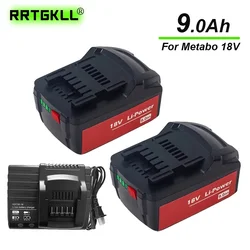 18V 9.0Ah Battery for Metabo Cordless Power Tool Drill Drivers Wrench Hammers for Metabo 18V Battery 9000mah 625592000 625591000