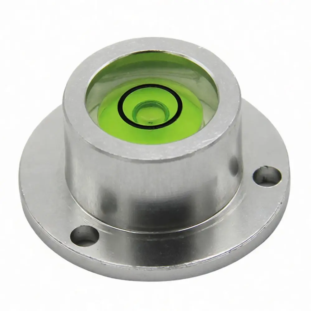 Compact Metal Round Bubble Leveling Tool High Accuracy Bullseye Gauge With Mounting Aperture For Woodworking Tools