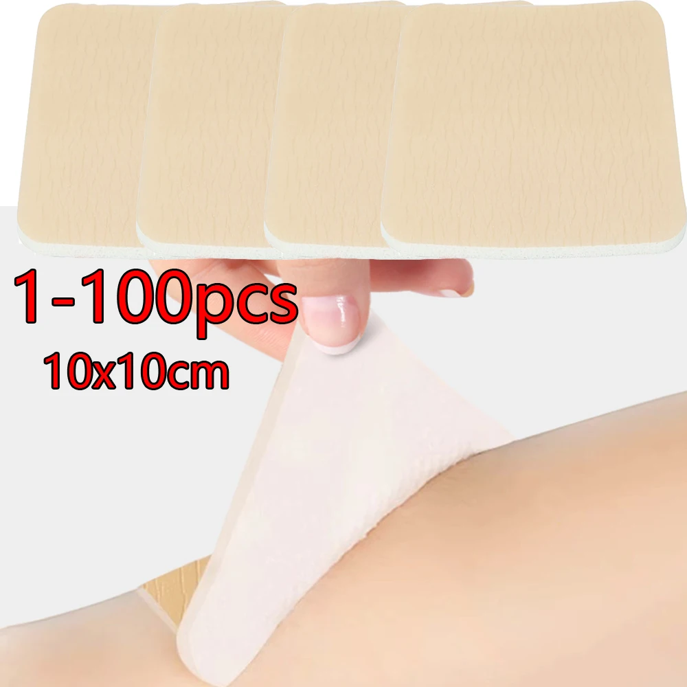 1-100pcs  Wound Absorbent Dressing Foam Adhesive Dressing Wound Healing Foam Absorbent with No Border