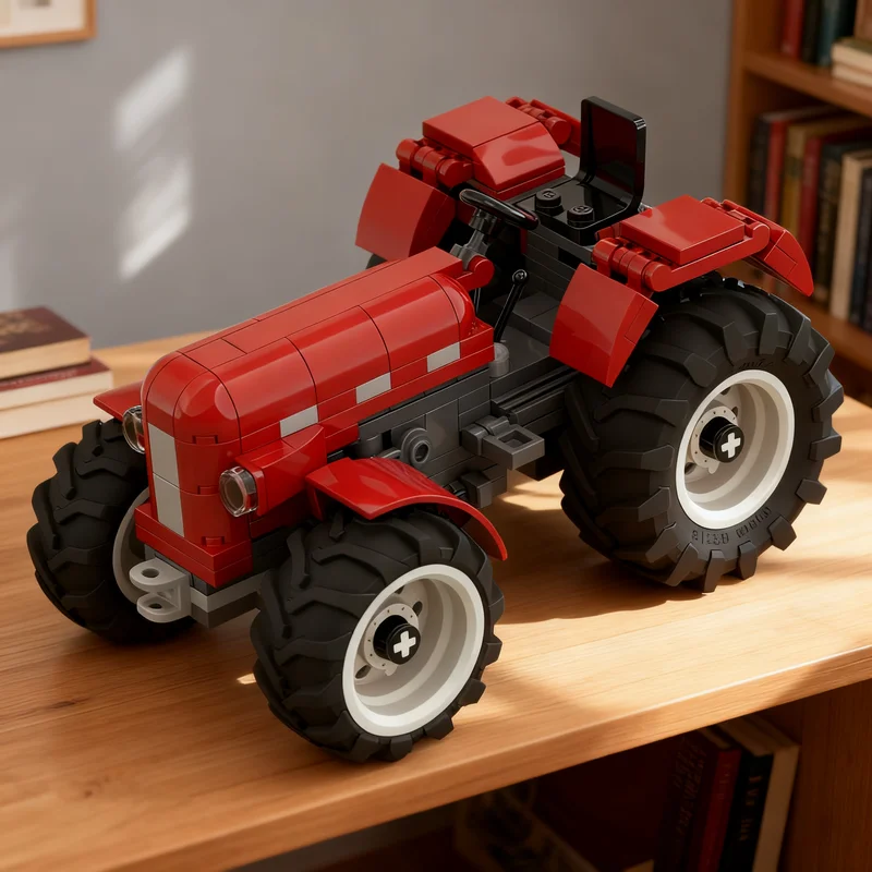 196pcs MOC City Farm Lindner BF 45 A - Oldtimer Tractor Model Building Blocks Toy Construction Christmas Gift Brick Collection