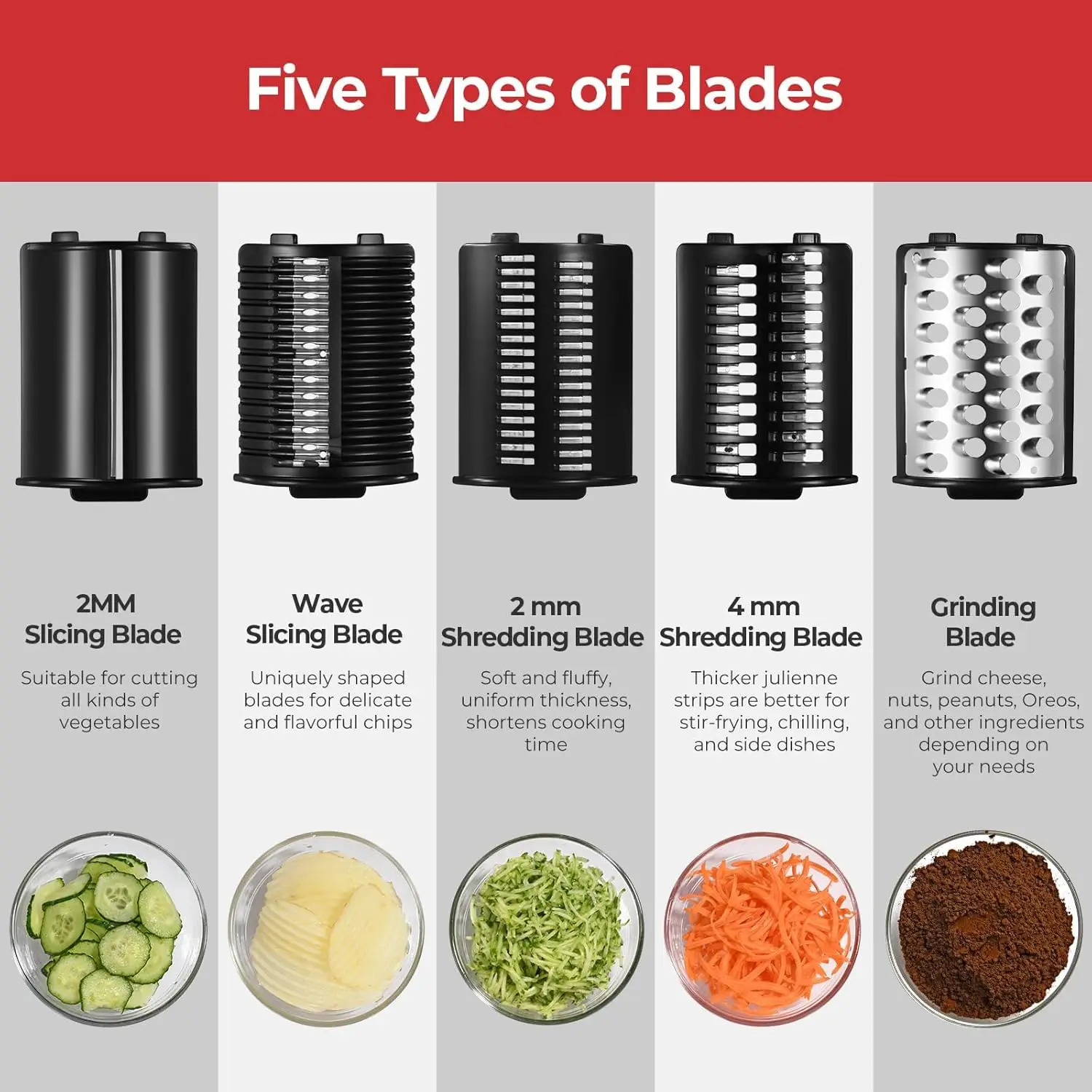 Wallepac Electric Vegetable Processor Machine Multifunctional Salad Maker Home Use Cheese Grater & Meat Grinder Slicer Shredder