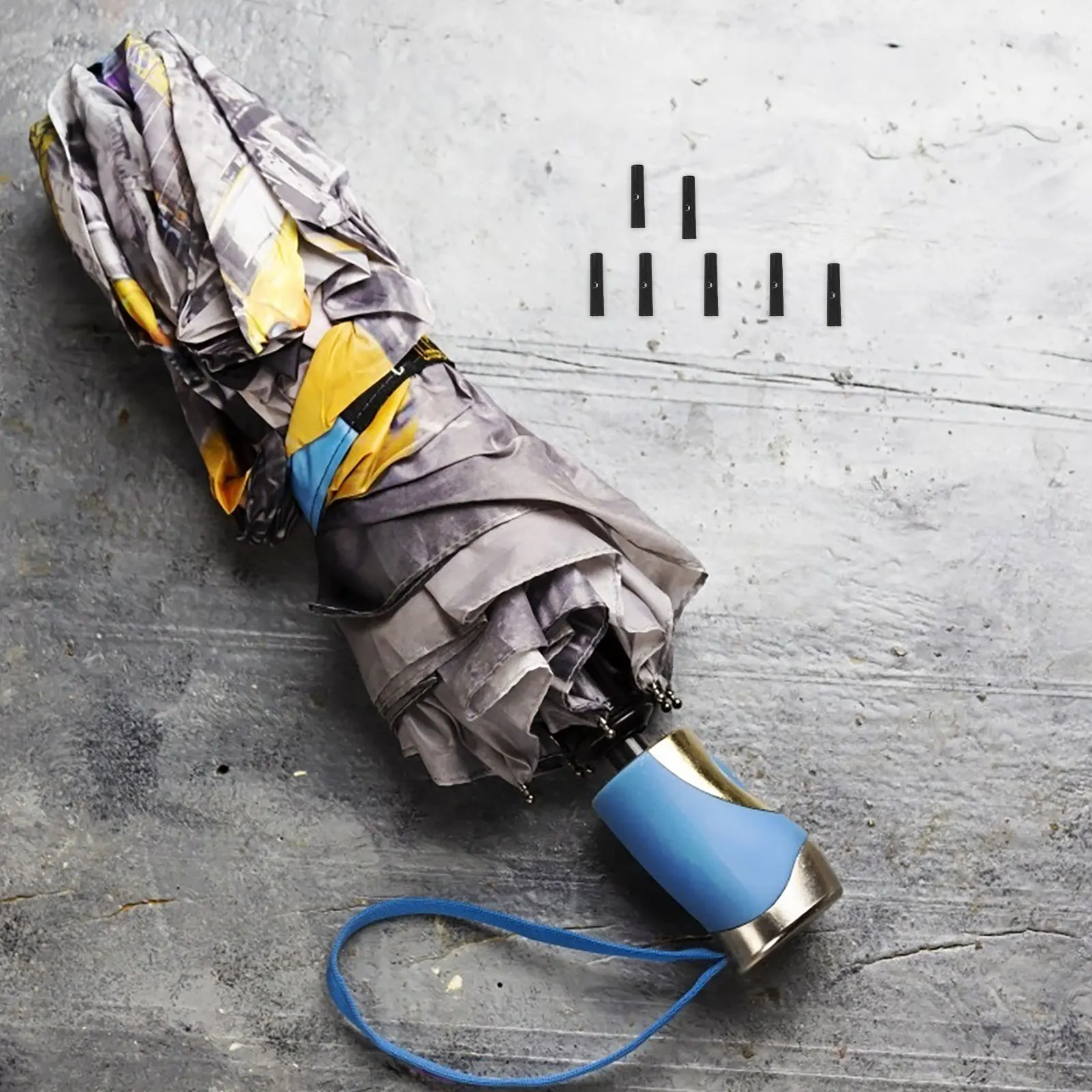 

10pcs Umbrella Tail Beads Replacement Durable Plastic Folding Umbrella Bone Covers Repair Kit Black Parts Accessory