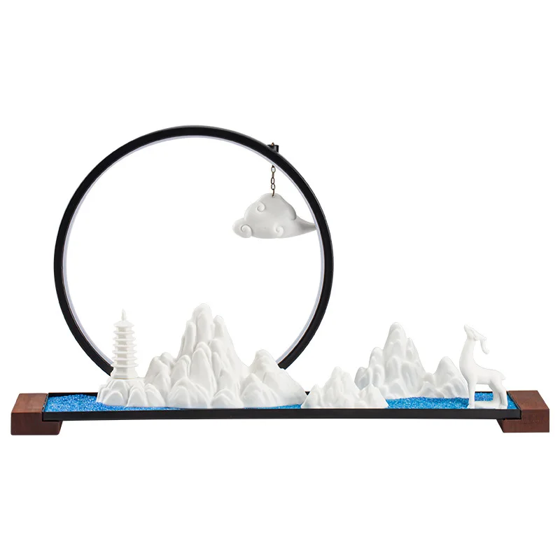 Popular high-quality minimalist style white zen wooden home decoration figurine